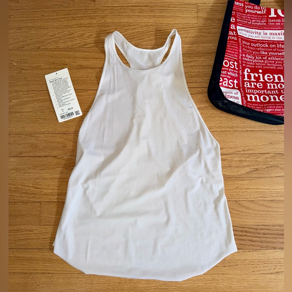 Lululemon Never Still Tank- white- size 4- worn once